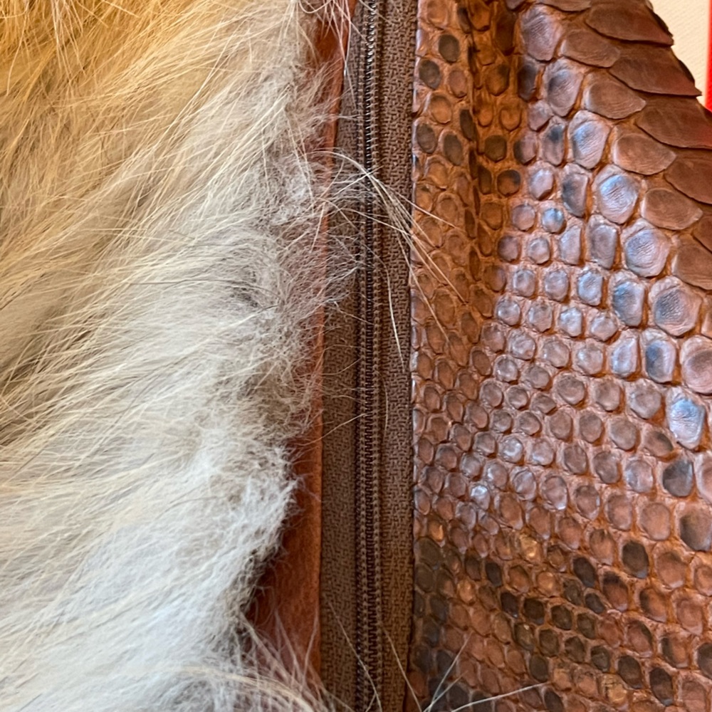 Python Leather Fox Jacket. - image 8